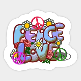 Peace and Love Sticker